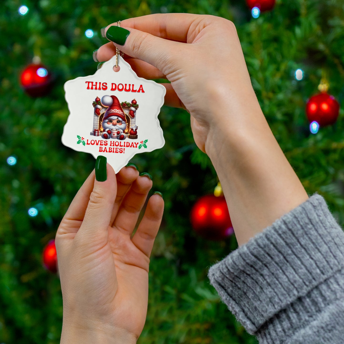 Doula Loves Holiday Babies Ornament