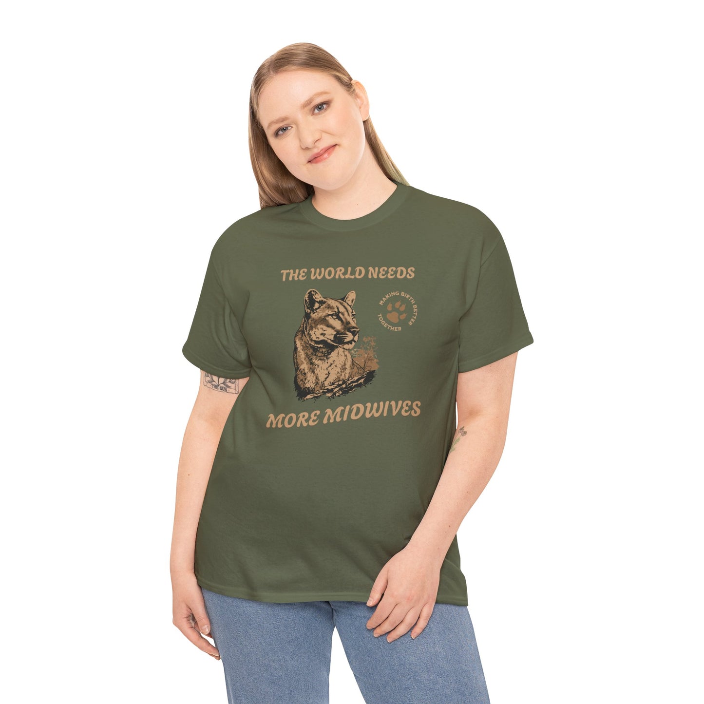 World Needs More Midwives Cougar Midwife T-shirt