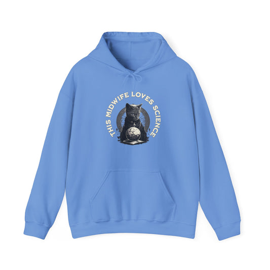 This Midwife Loves Science Cat Hoodie Sweatshirt