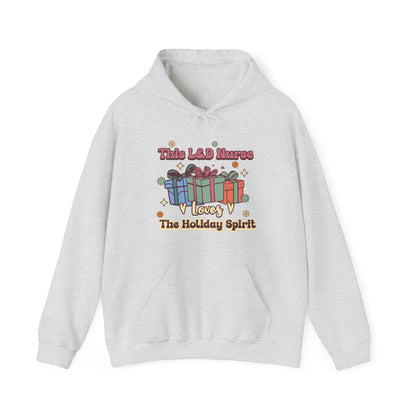 L&D Nurse Loves Holiday Spirit Groovy Gifts Hoodie Sweatshirt