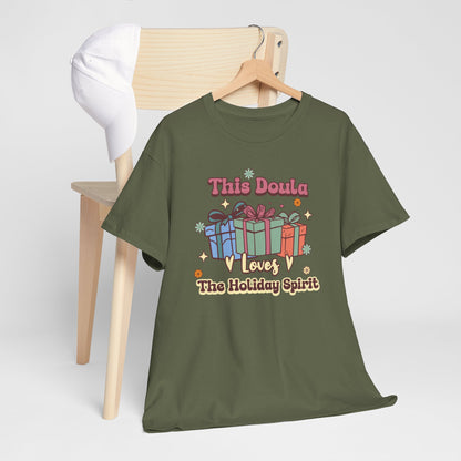 Doula Loves Holiday Spirit Groovy Gifts T-shirt