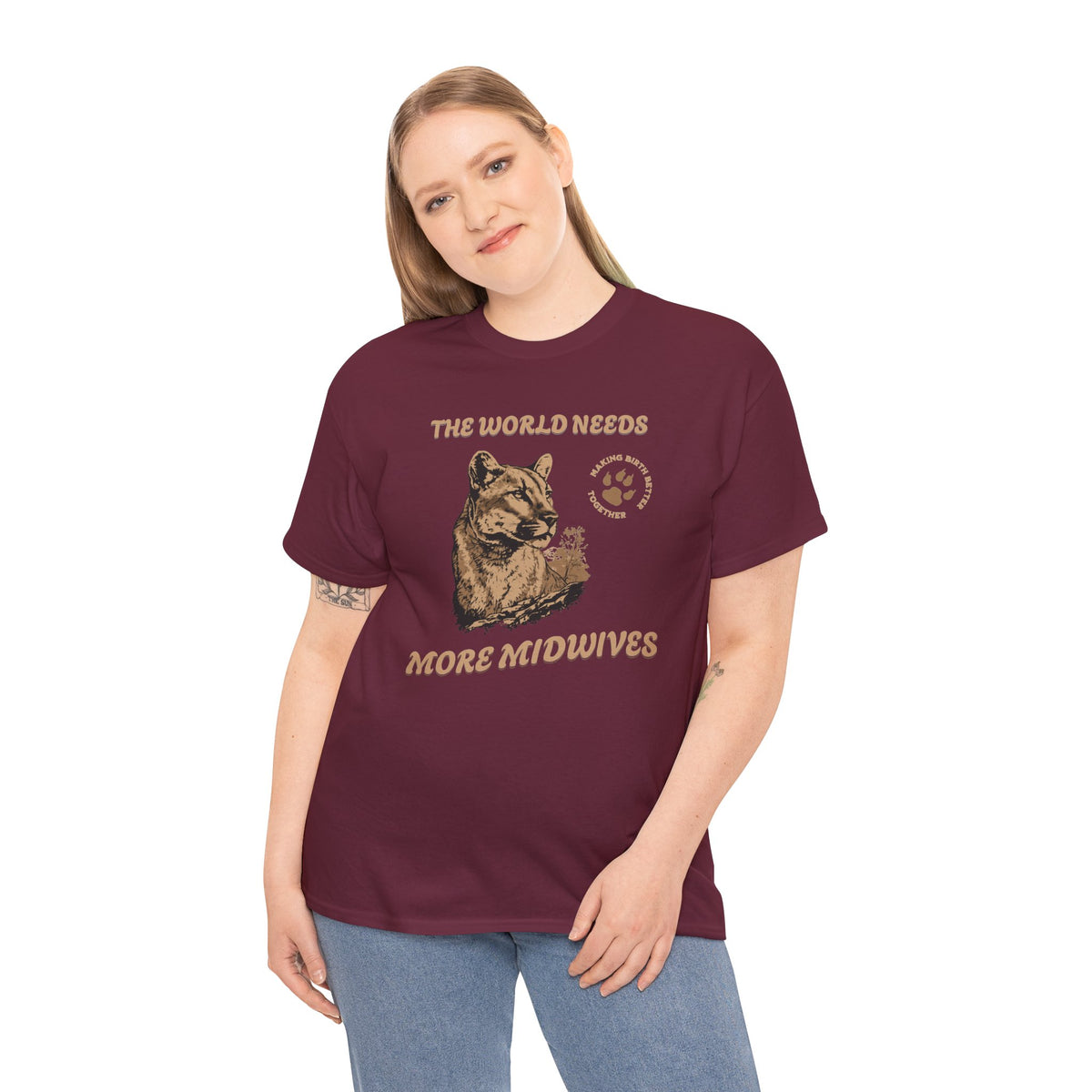 World Needs More Midwives Cougar Midwife T-shirt