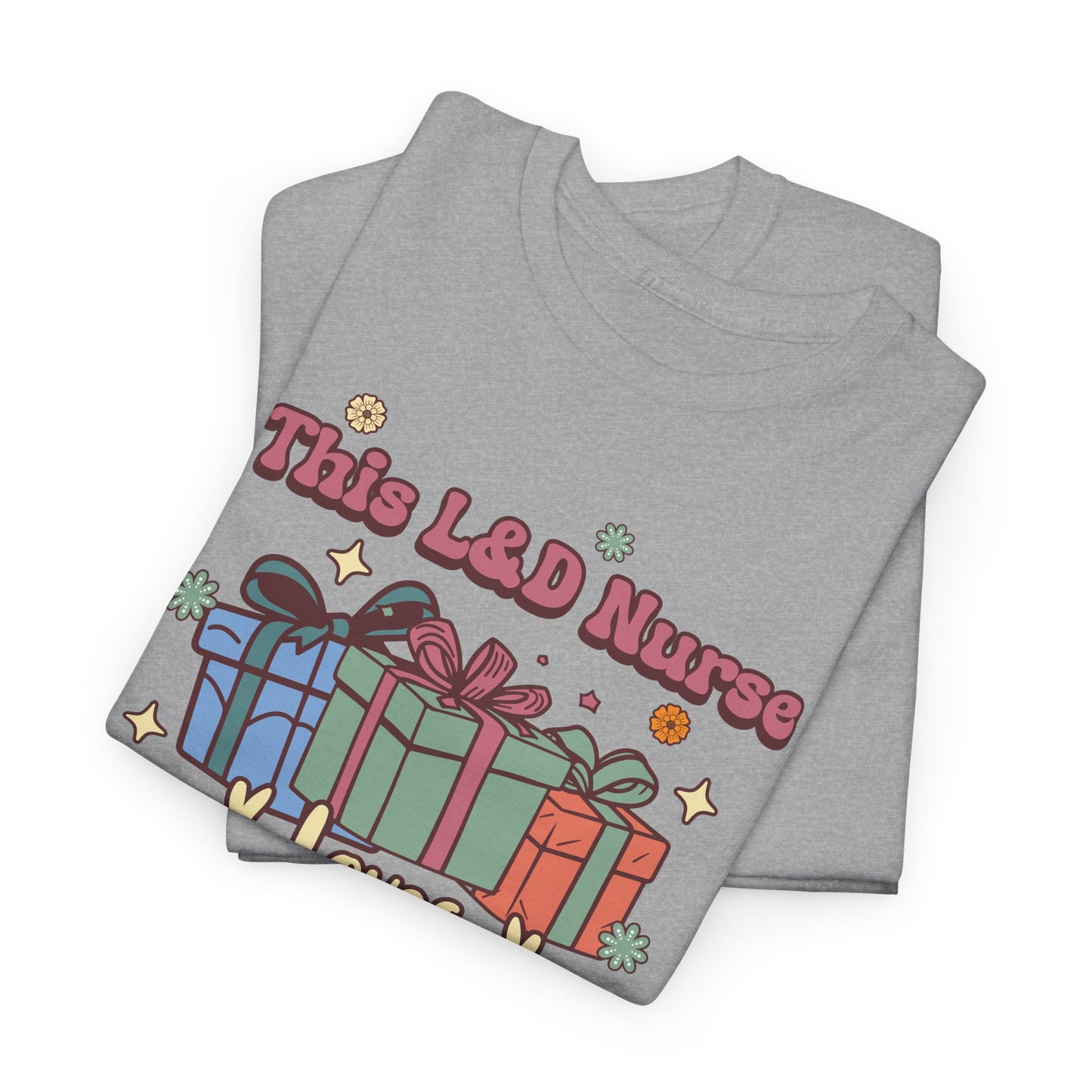 L&D Nurse Loves Holiday Spirit Groovy Gifts T-shirt