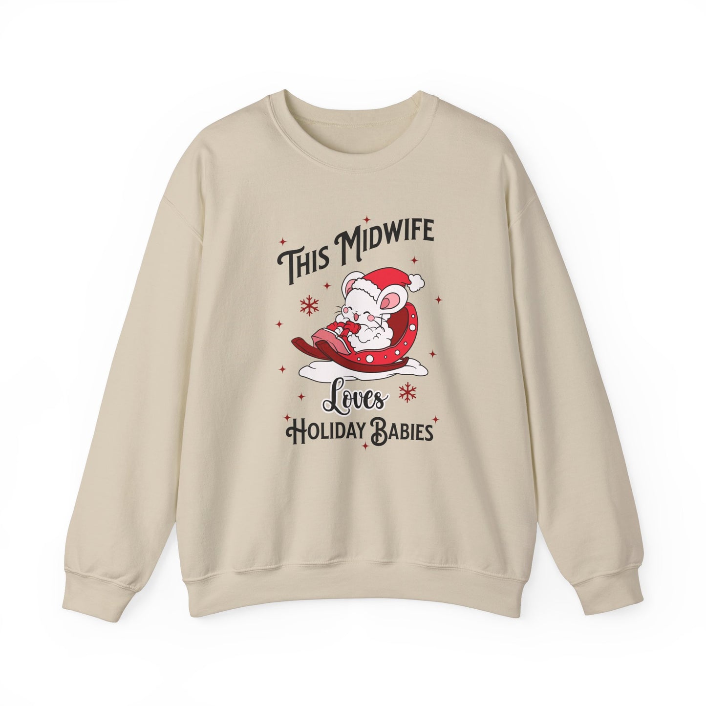 Midwife Loves Holiday Babies Sleigh Sweatshirt