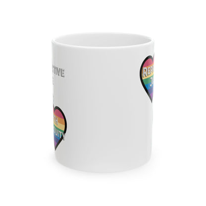 Reproductive Justice for Birth Equity - Rainbow Hearts Mug