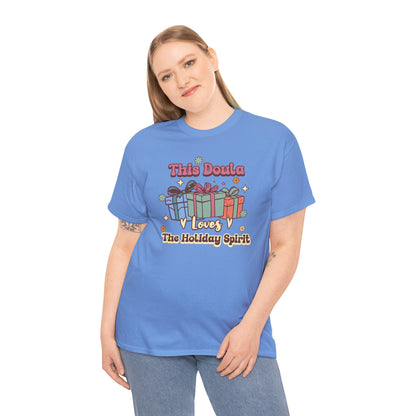 Doula Loves Holiday Spirit Groovy Gifts T-shirt