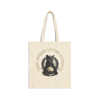 This Nurse Loves Science Cat Tote Bag