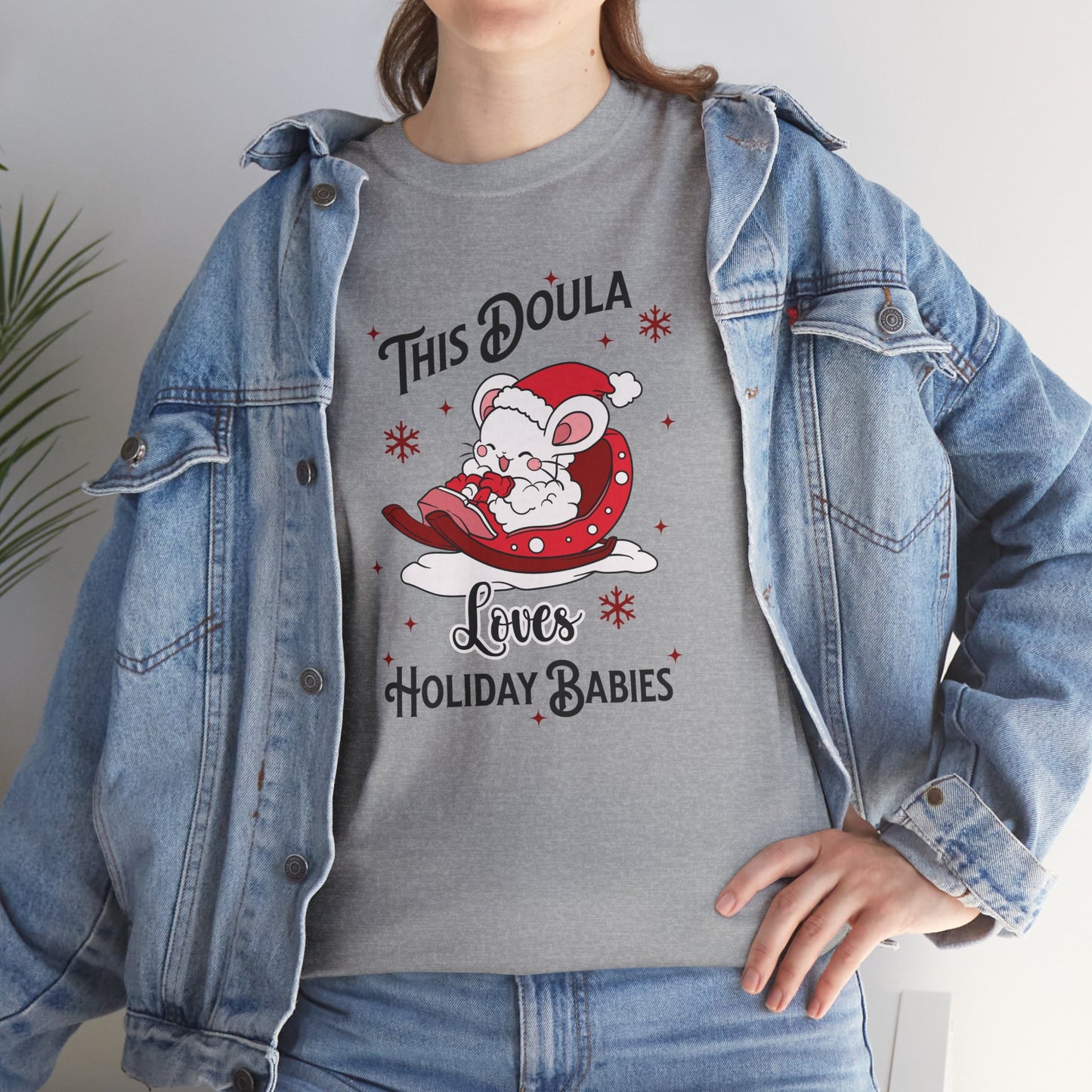 Doula Loves Holiday Babies Sleigh T-shirt